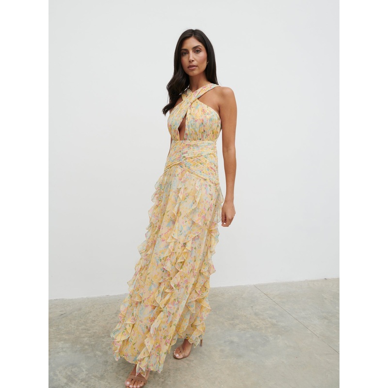 Brielle Maxi Dress – Multi Abstract Print