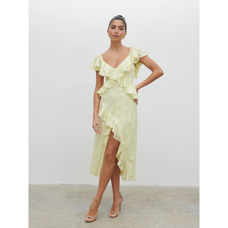 Eloise Ruffle Midaxi Dress – Lemon