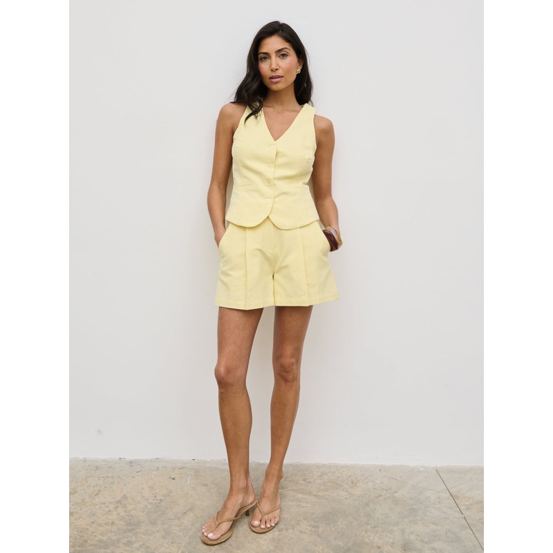 Thali Linen Shorts – Lemon-6 & 8 & 10 & 12 & 14 & 16