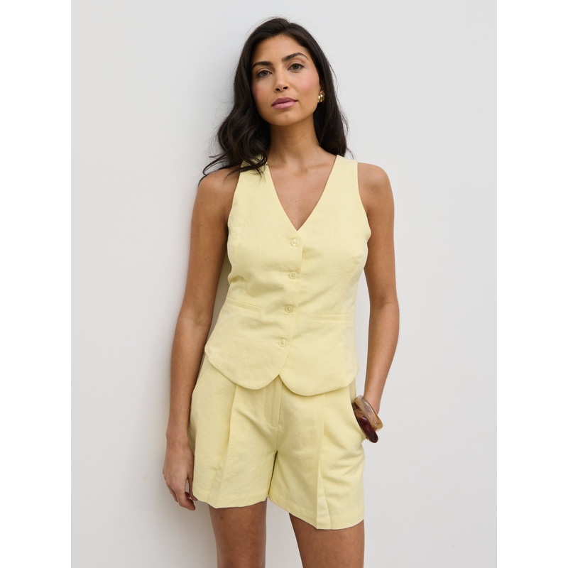Thali Racer Neck Waistcoat – Lemon