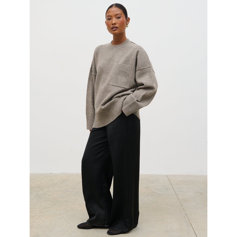 Bronte Pocket Knit Jumper – Greige