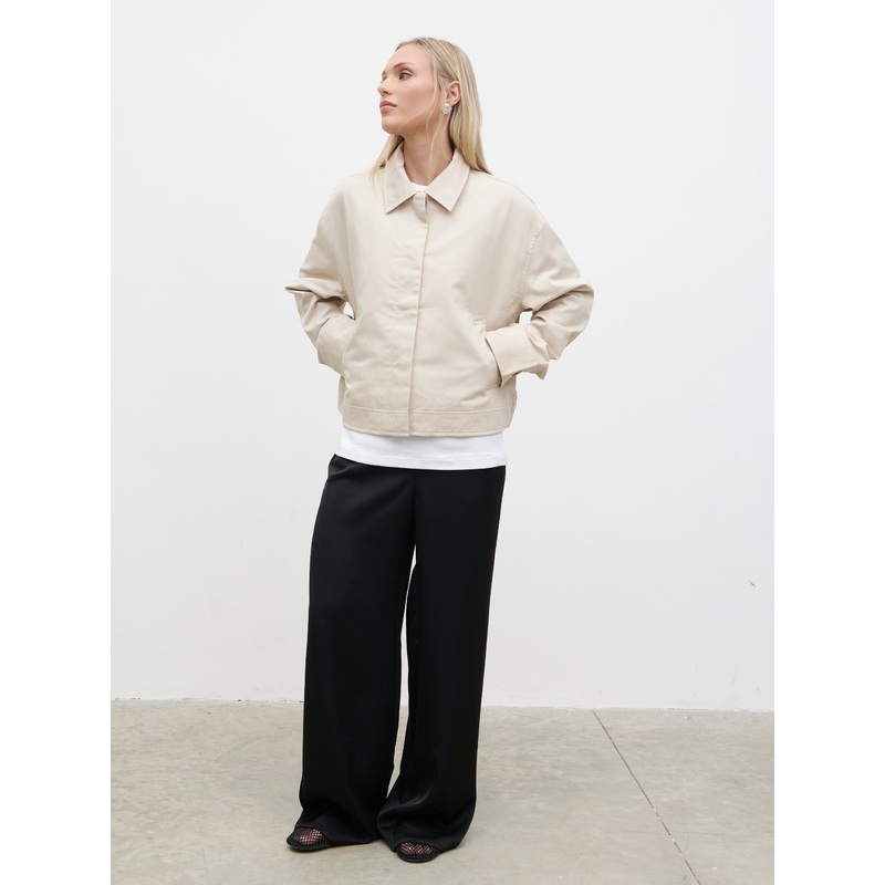 Isla Cropped Trench Coat – Stone