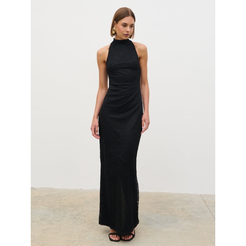 Rosalee Lace Maxi Dress – Black