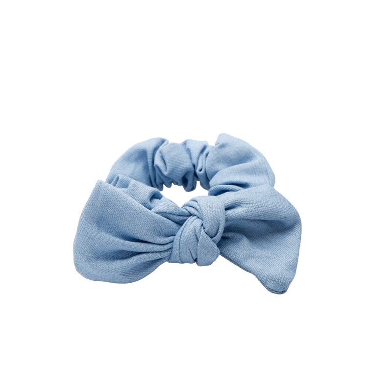 Black Colour Texas Scrunchie-Dark Denim & Light Denim