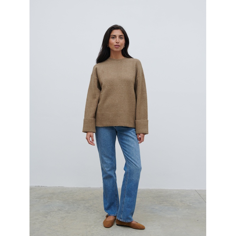 Camille Oversized Borg Jumper – Light Brown (Copy)