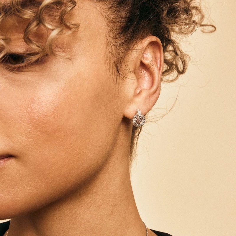 Edblad REDONDO Sparkle Studs-Rhodium