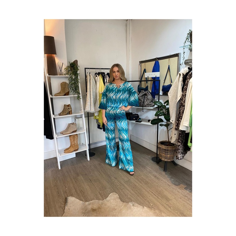 Joyce & Girls Dax Trousers-Waves Blue-M & L & XL