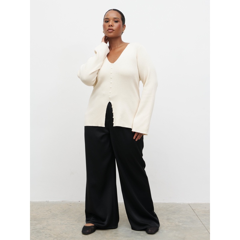 Tia Knit Top Curve – Cream-XL & XXL