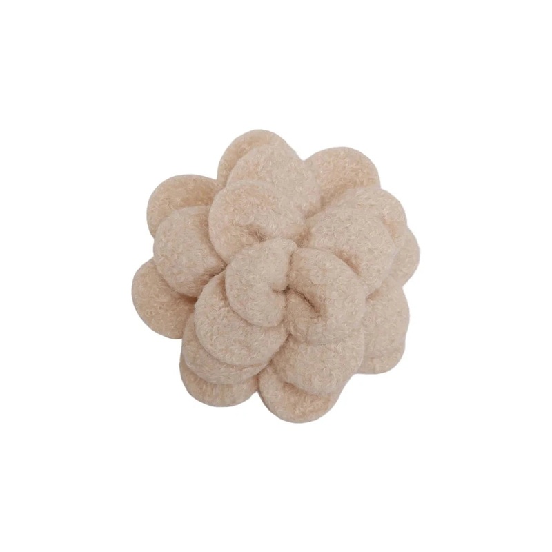 Black Colour Flower Brooch-Beige & Black/Grey