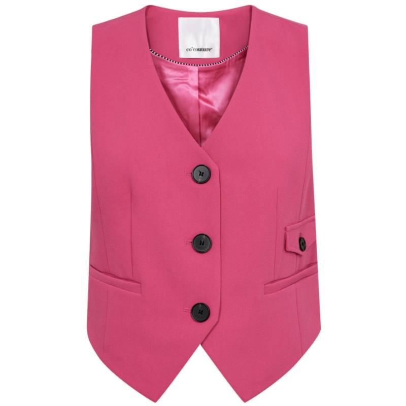 Co Couture Vola Tailor Vest-Flash Pink-XS & S & M & L