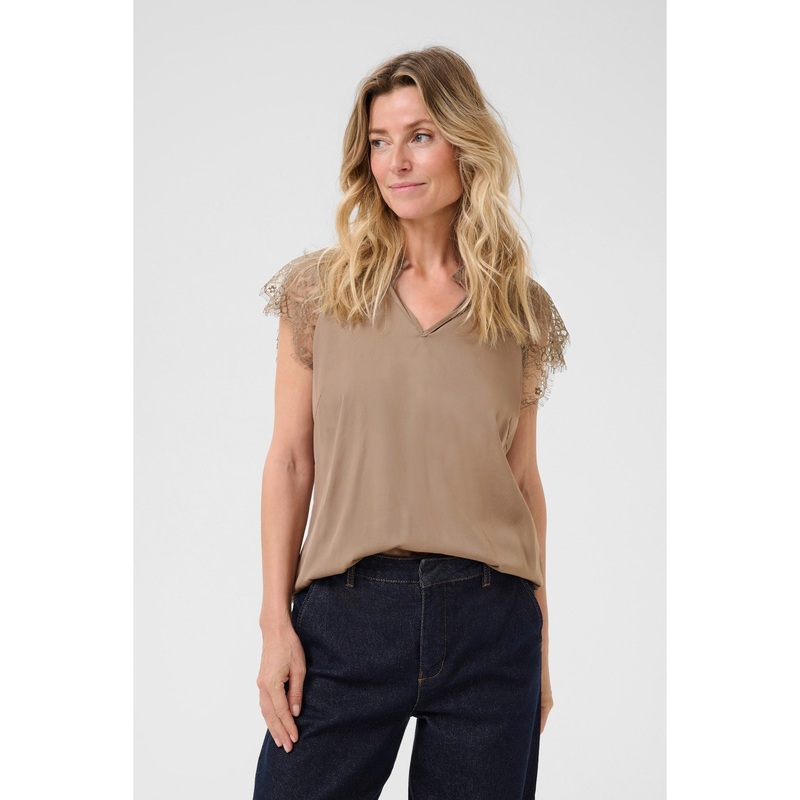 Cream Nola Lace Blouse-Fossil-34 & 36 & 38 & 40