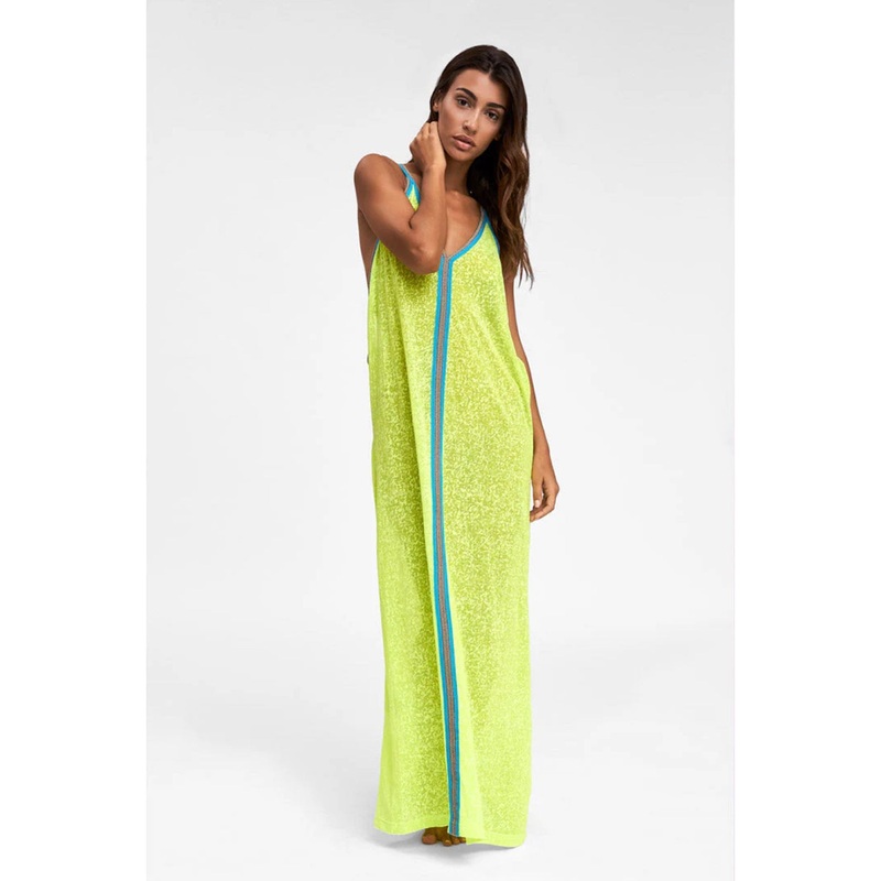 Pitusa Inca Sundress-Lemon Blue & White-Petite & Standard