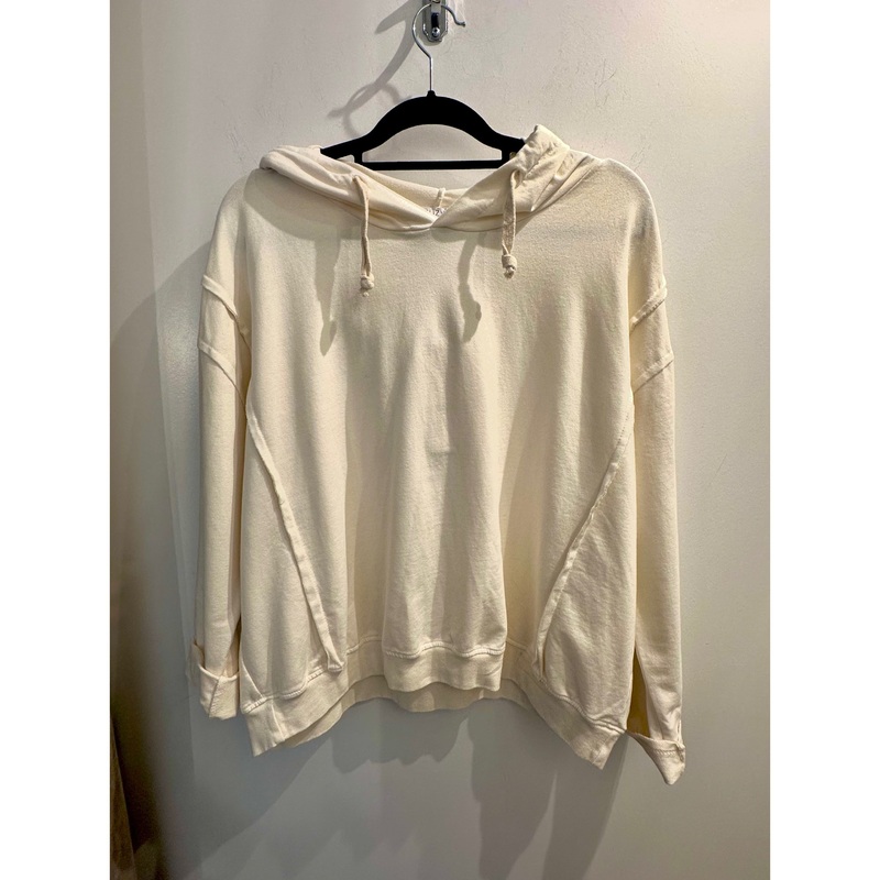 Suzy D Bently Hoodie-Winter White & Taupe-S/M & M/L