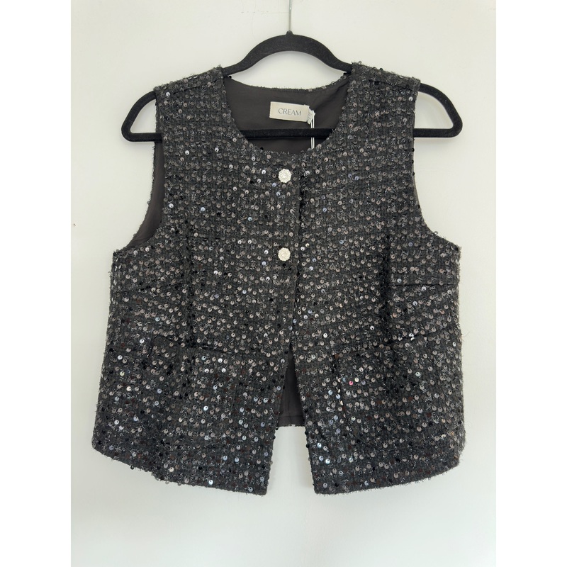 Cream Glimma Vest-Pitch Black-34 & 36 & 38 & 40