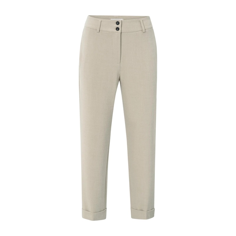 YAYA 01-301223-509 High Waist Tailored Trousers with Turn Ups