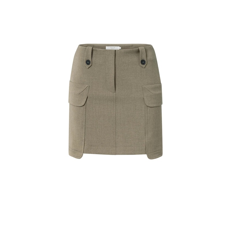 YAYA 01-401079-509 Mini Cargo Skirt with Pocket and Button Detail
