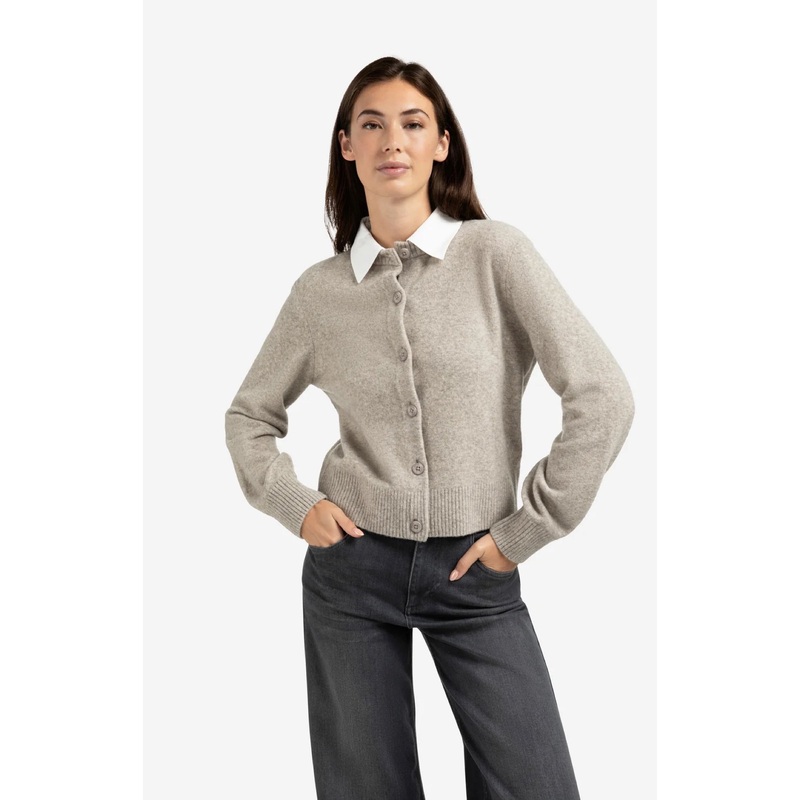 YAYA 010117-509 Cardigan With Detachable Collar