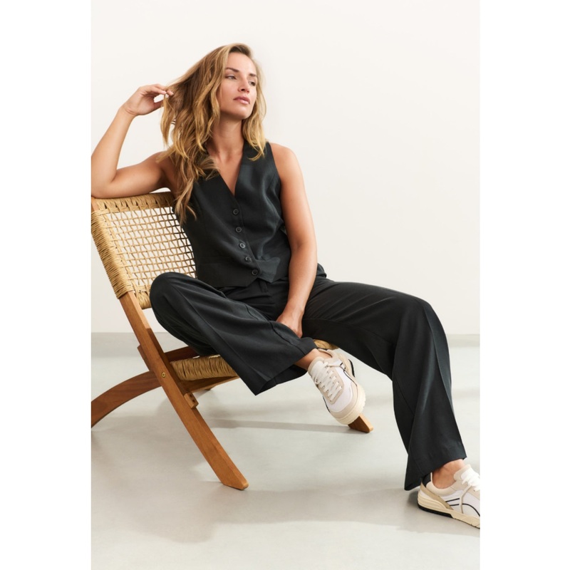 YAYA 521002-505 Linen Waistcoat