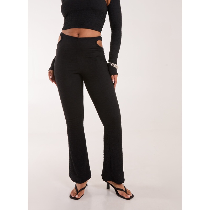Popcorn Cut Out Flares-S & M & L-BLACK
