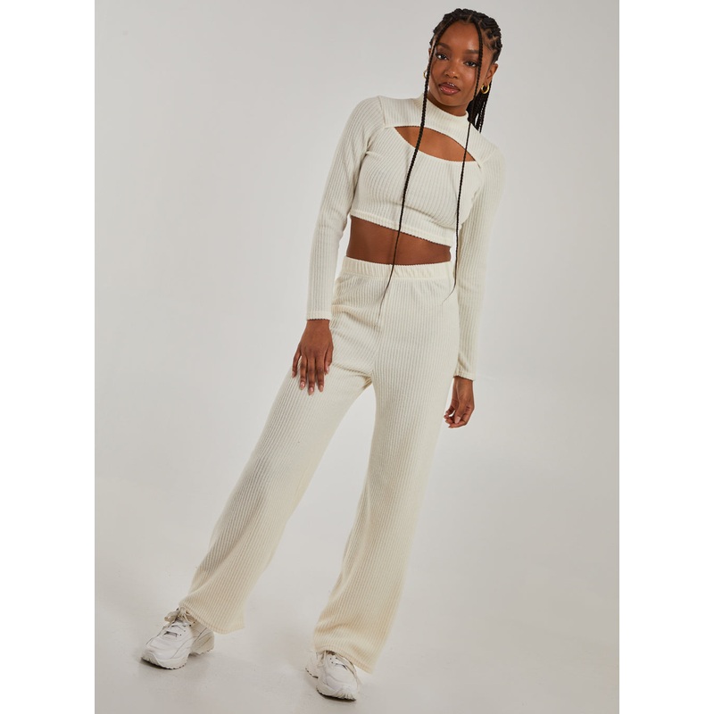 Soft Brushed Flares-S & M & L-Ivory