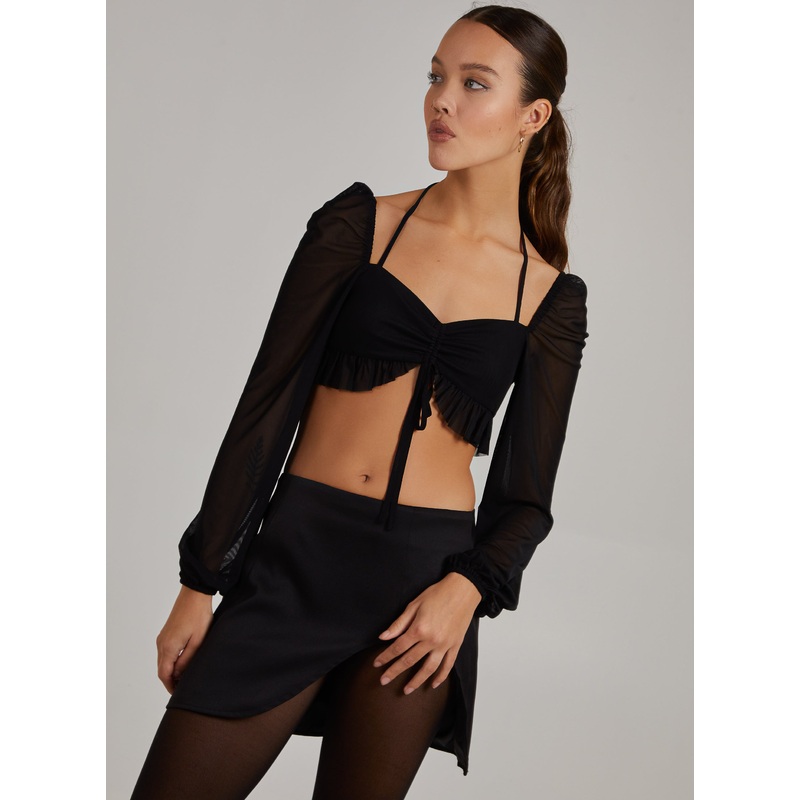 Tie Front Halter Neck Bralette