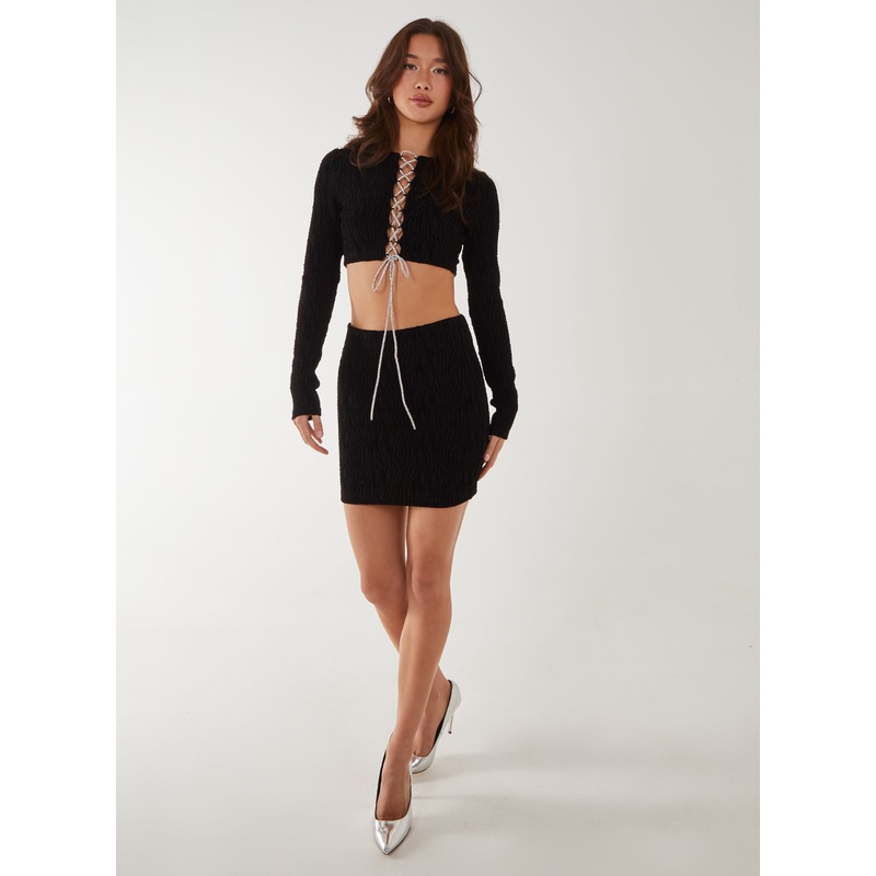 Zebra Mini Skirt-S & M & L-BLACK