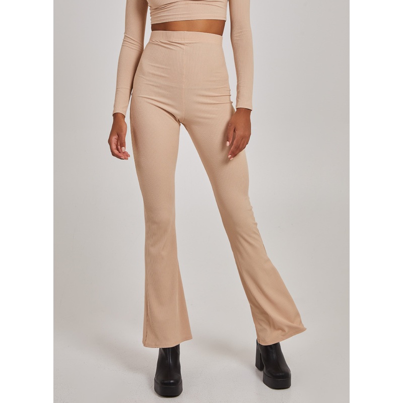 Ribbed Flare Trousers-6 & 8 & 10 & 12 & 14-Stone