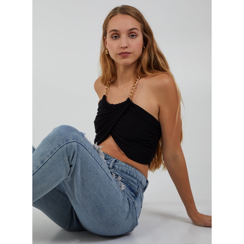 Chain Detail Gathered Mini Top