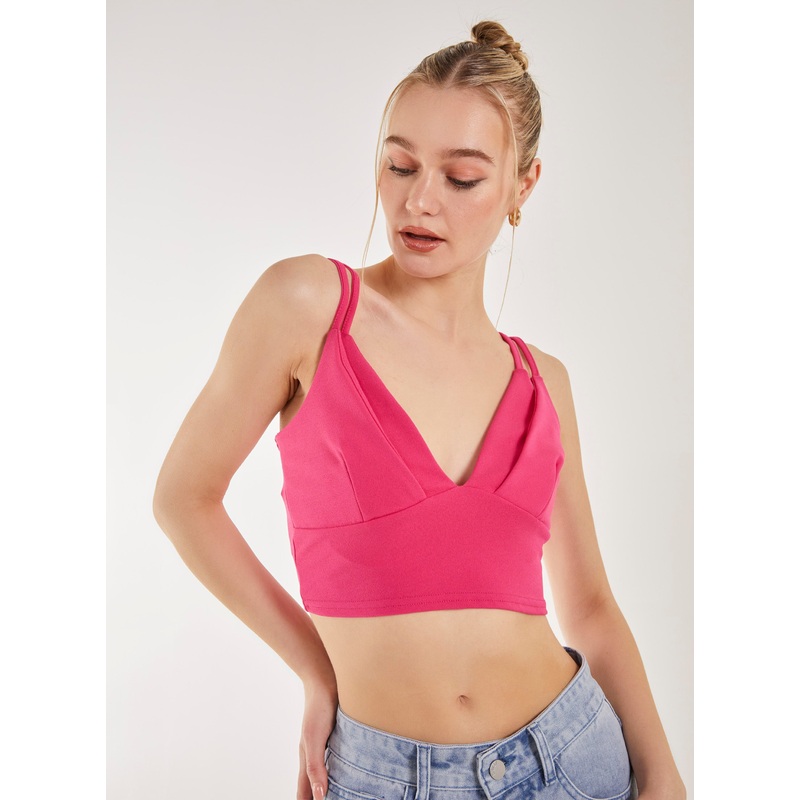 Double Strap Bralette-S & M & L-Pink
