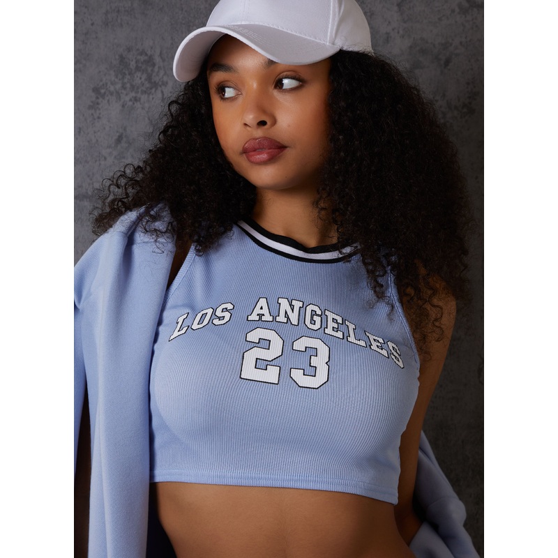 Sports Stripe Varsity Super Crop Top