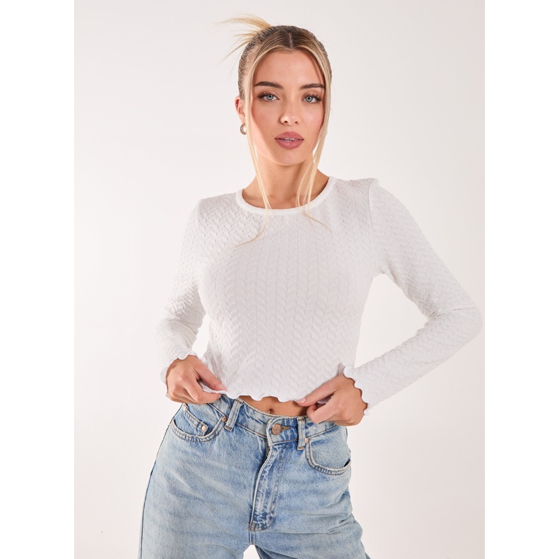 Zig Zag Jersey Long Sleeve Top