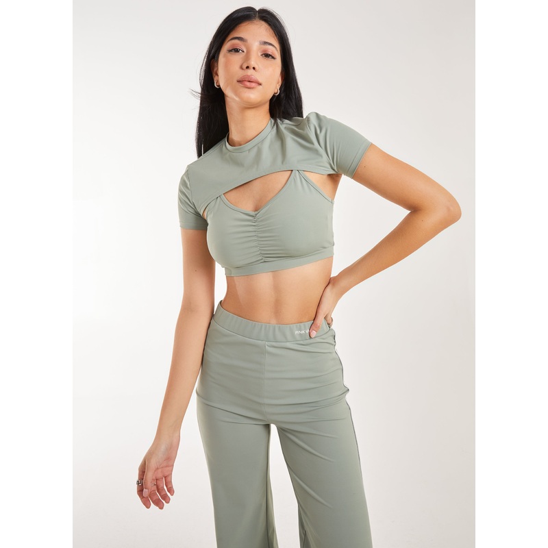 2in1 Super Soft Active Top-S & M & L-Sage