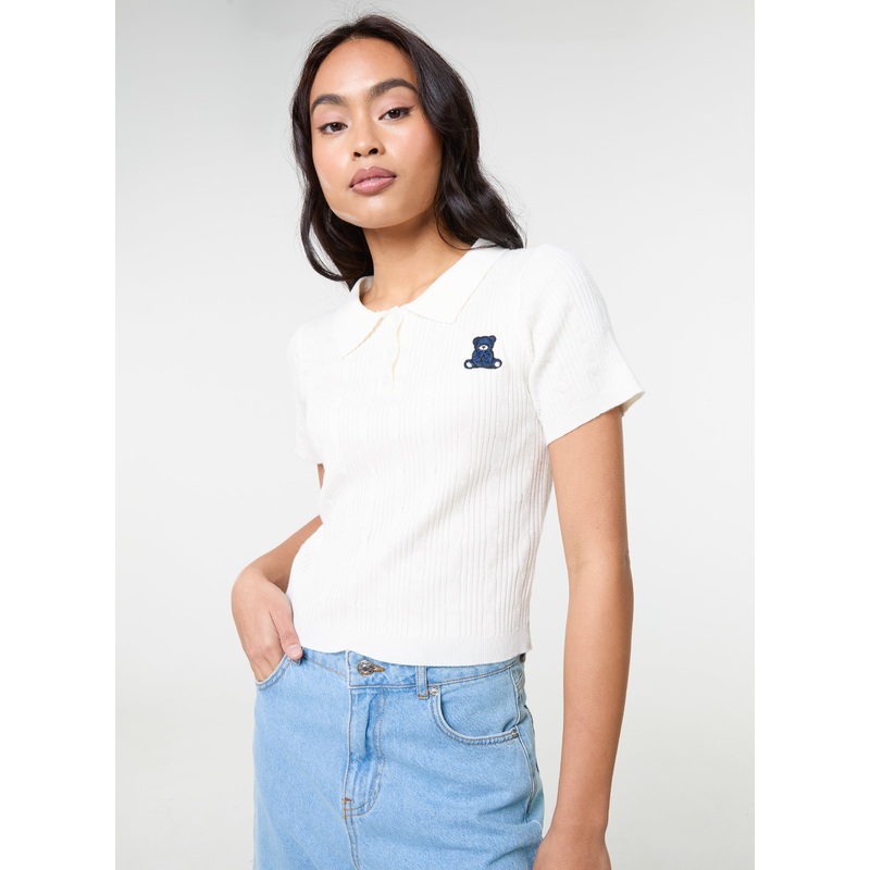 Cherub Cable Knit Top-S/M & M/L-IVORY