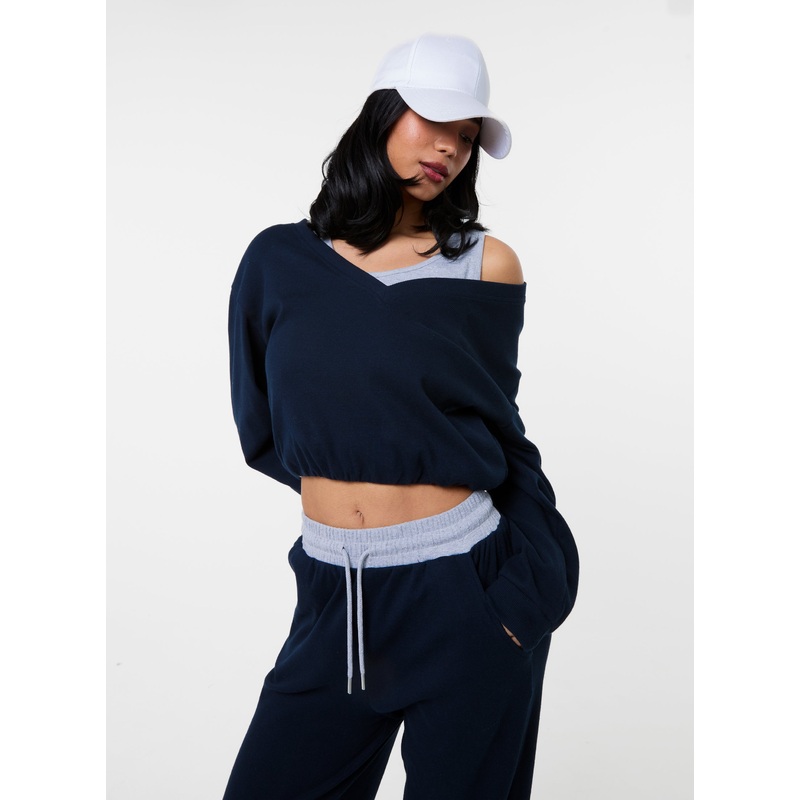 Double Layered Jumper-S & M & L-NAVY
