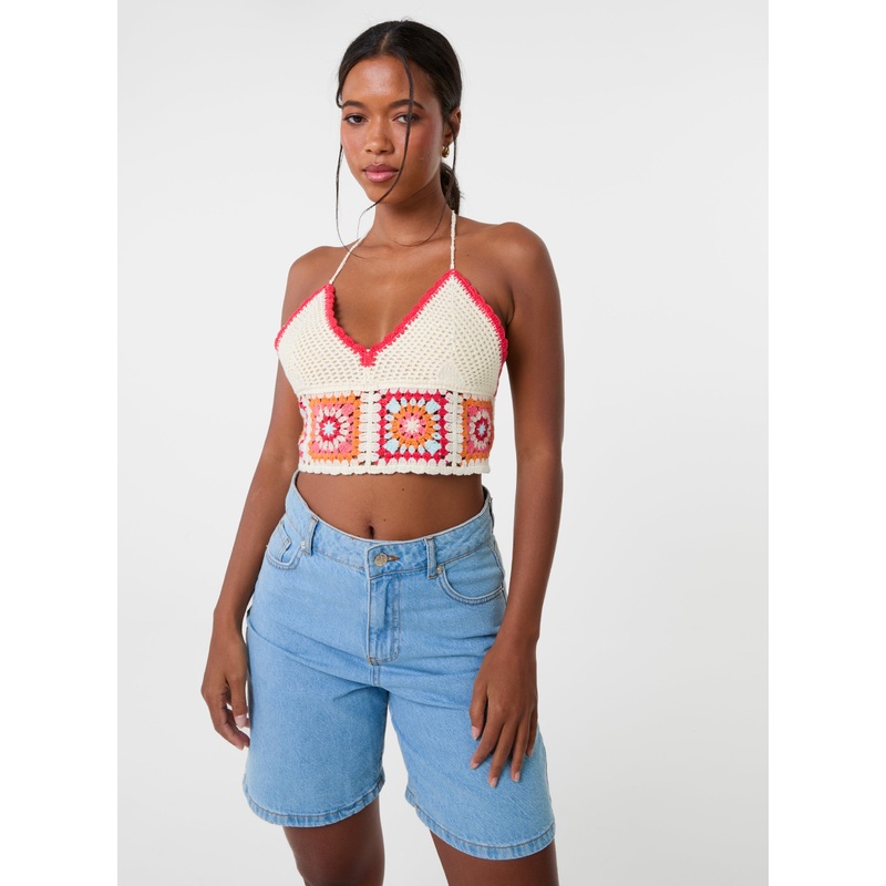 Crochet Patchwork Bralette-ONE-MULTI