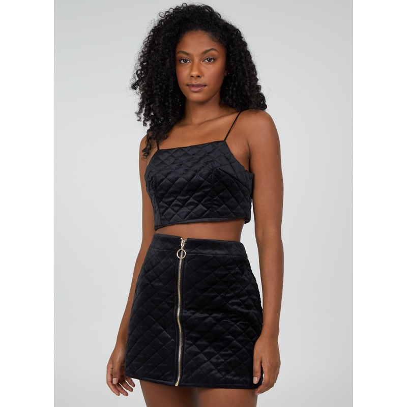 Crop Cami Top-6 & 8 & 10 & 12 & 14-Black