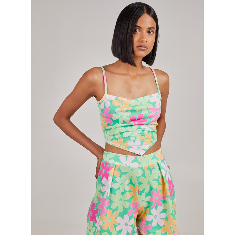 Daisy Print Cami Top-6 & 8 & 10 & 12 & 14-Multi