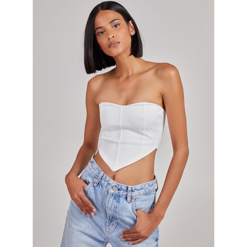 Seam Detail Corset Top-6 & 8 & 10 & 12 & 14-Ivory