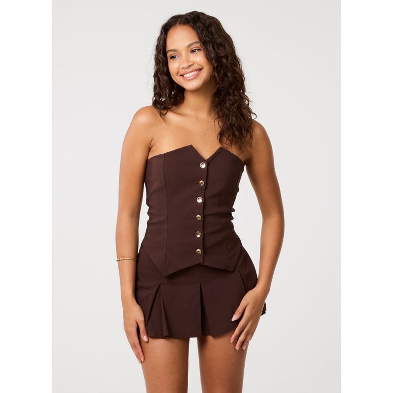 Bandeau Corset Top-S & M & L-MOCHA