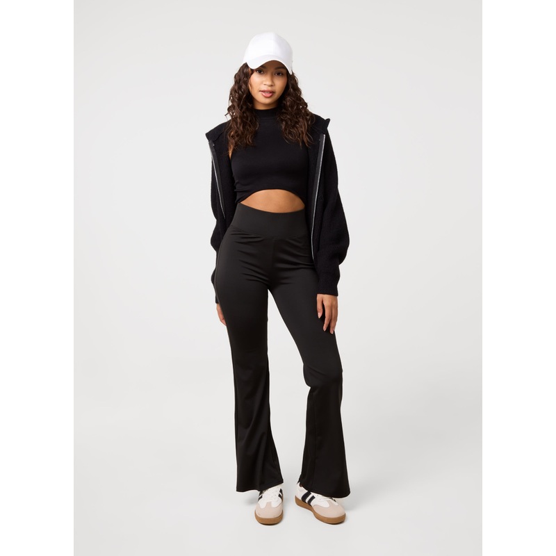 Sports Flare Trousers-S/M & M/L-BLACK