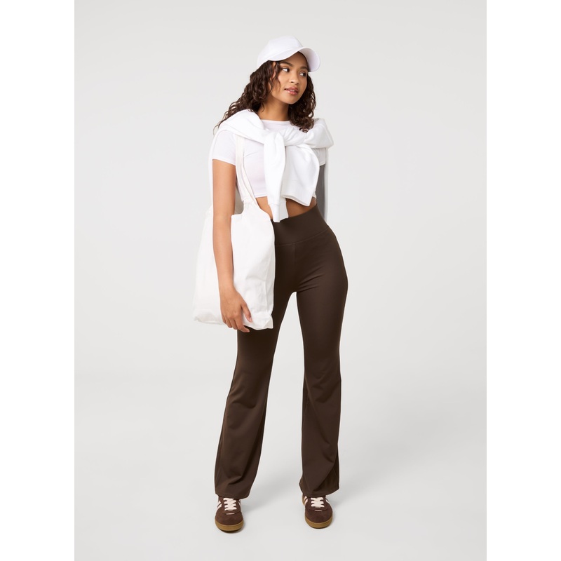 Sports Flare Trousers-S/M & M/L-CHOCOLATE