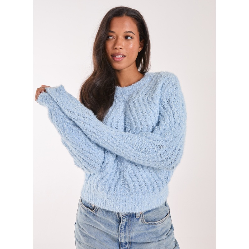 Zig Zag Detail Cropped Knit Jumper