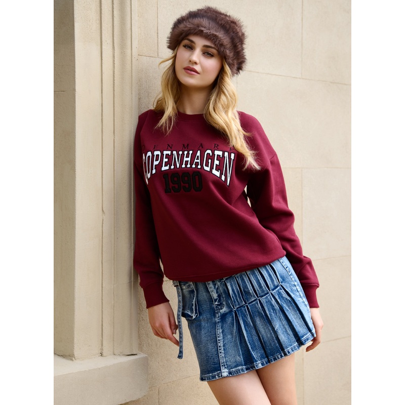 Copenhagen Sweat-S/M & M/L-BURGUNDY