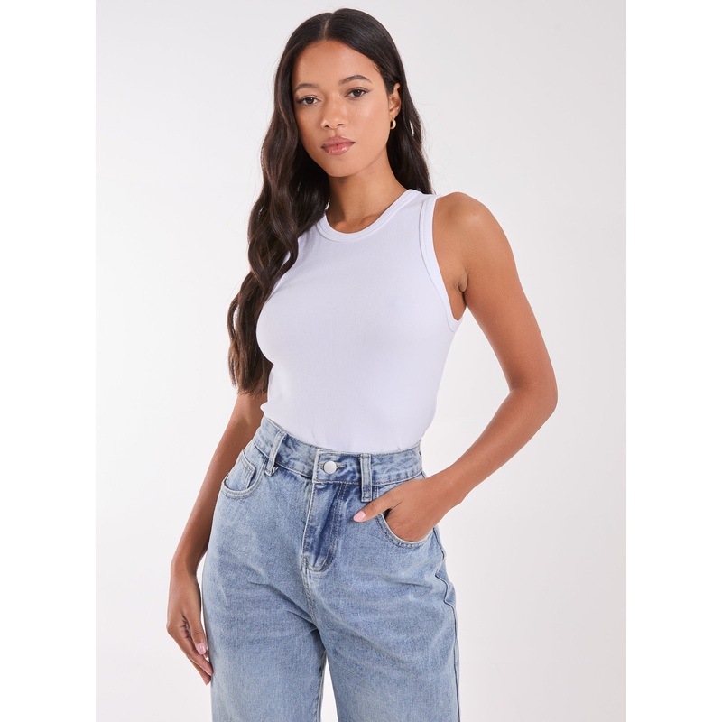 Essential Active Rib Vest-S & M & L-WHITE