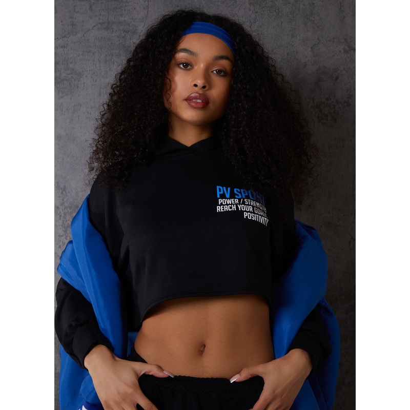 PV Sport Cropped Hoodie-S/M & M/L-Black