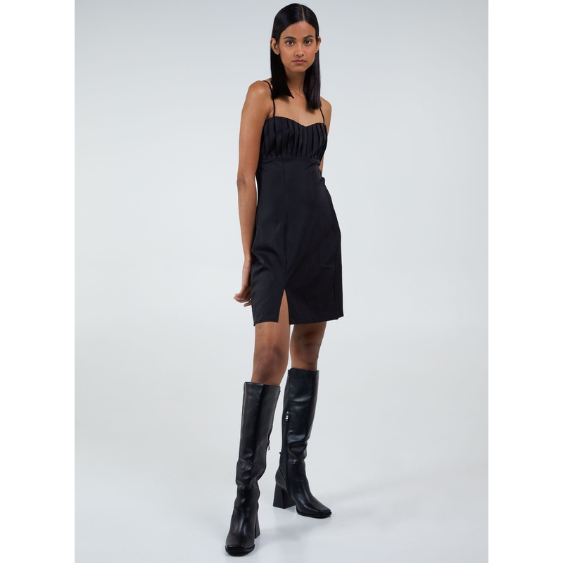 Bodycon Dress With Split-6 & 8 & 10 & 12 & 14-Black