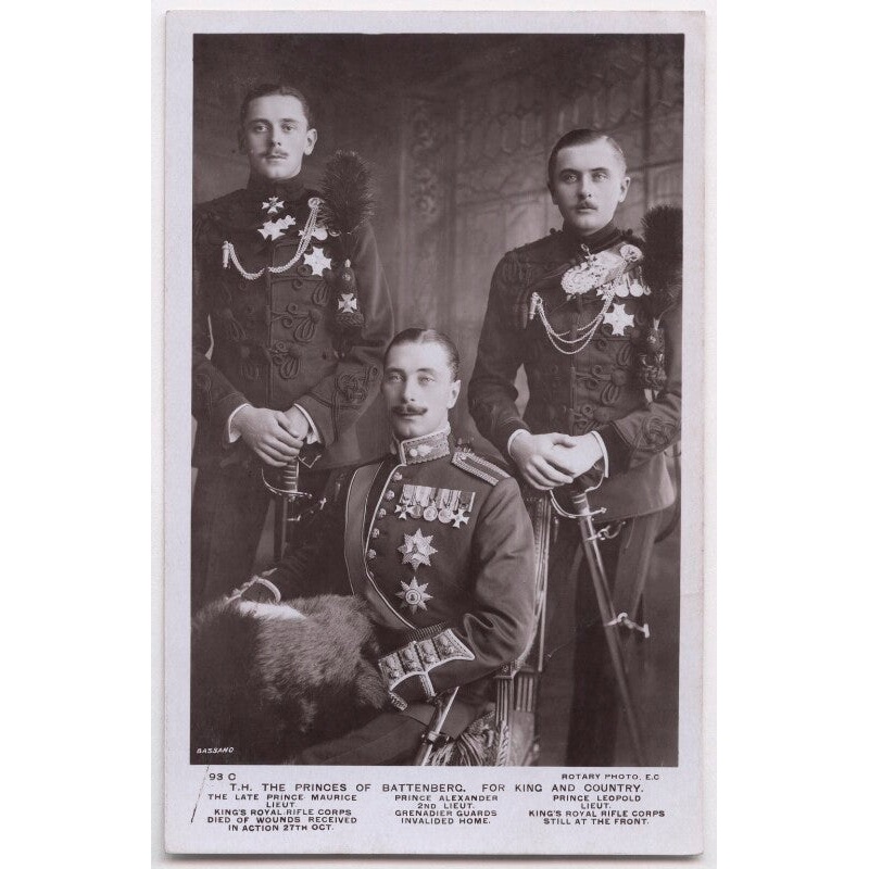 ‘T.H. The Princes of Battenberg. For King and Country’ Greetings Card