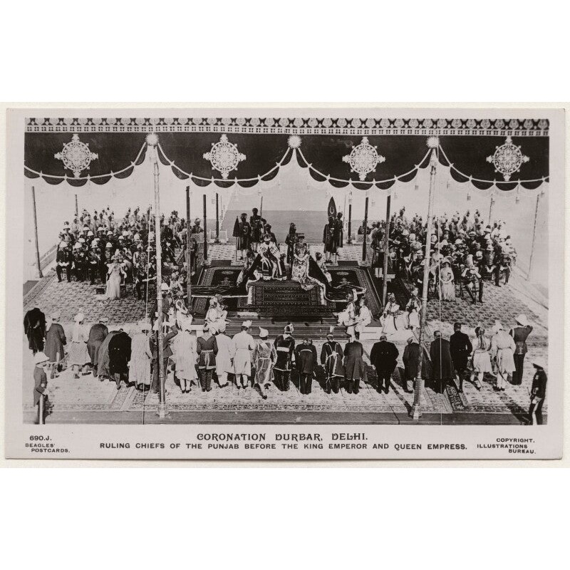 ‘Coronation Durbar, Delhi. Ruling Chiefs of the Punjab Before the King Emperor and Queen Empress’ Greetings Card