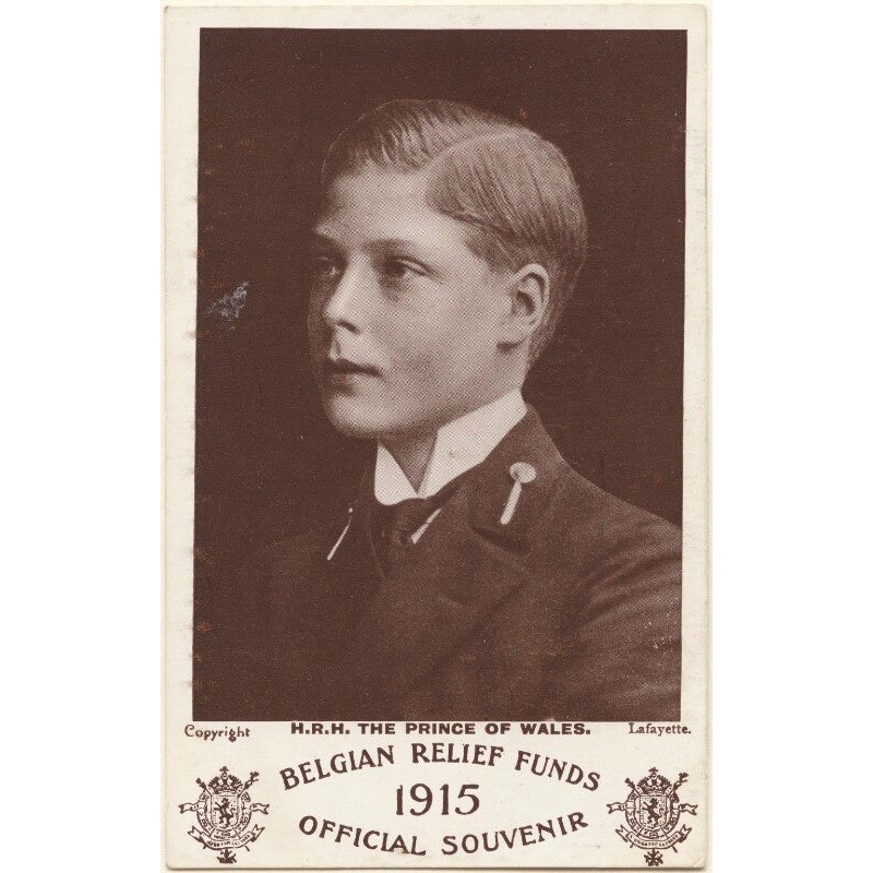 ‘Belgian Relief Funds 1915 Official Souvenir’ (Prince Edward, Duke of Windsor (King Edward VIII)) Greetings Card