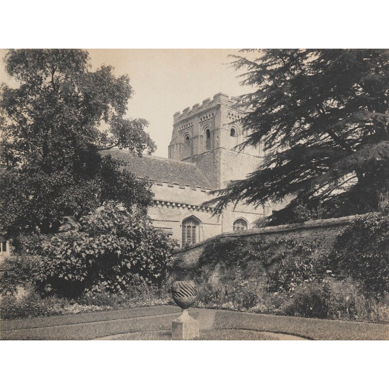 ‘Iffley Church with conner of Court Place walled garden’ Greetings Card